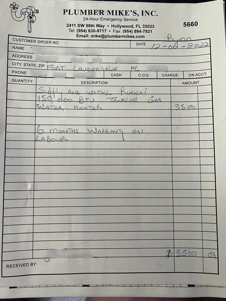 Slide of Plumber Mike's