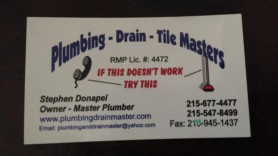 Slide of Plumbing Drain and Tile Master