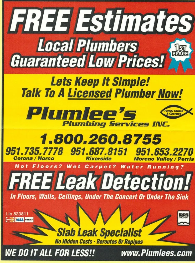 Slide of Plumlee's Plumbing Services