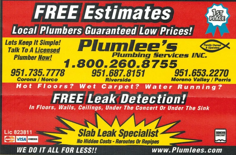 Slide of Plumlee's Plumbing Services