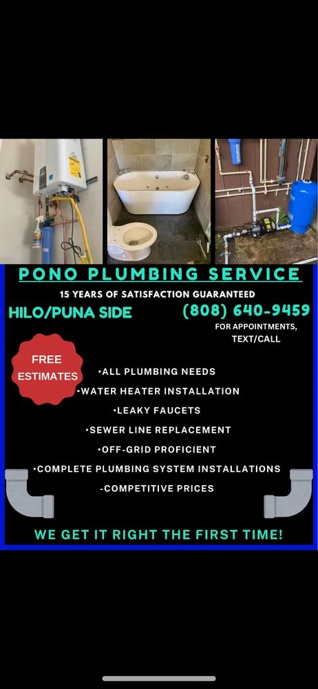 Reliable emergency plumbing service in P?hoa, HI - Pono Plumbing Service
