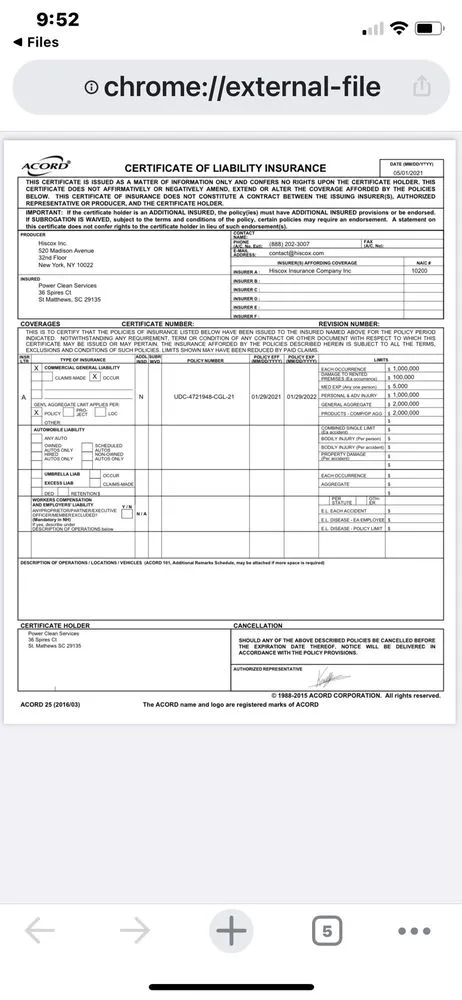 Slide of Power Clean Services