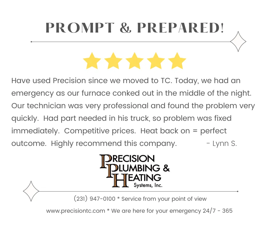 Top-rated plumbing repair service in Traverse City, MI - Precision Plumbing & Heating