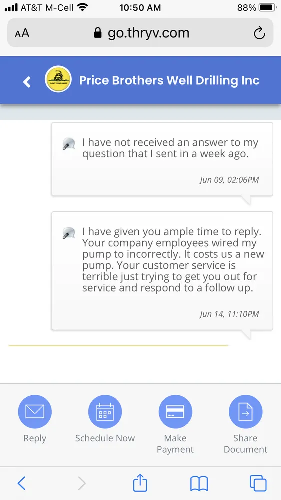 Slide of Price Bros Well Drilling