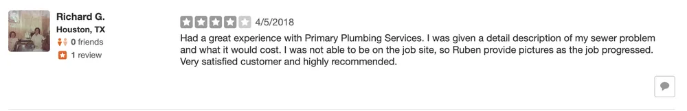 Slide of Primary Plumbing Services