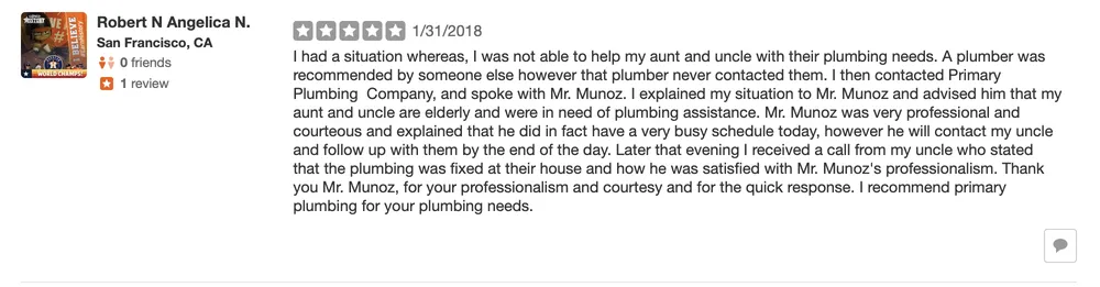 Slide of Primary Plumbing Services