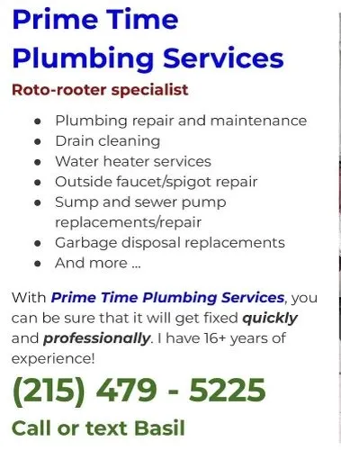 Slide of Prime Time Plumbing Service