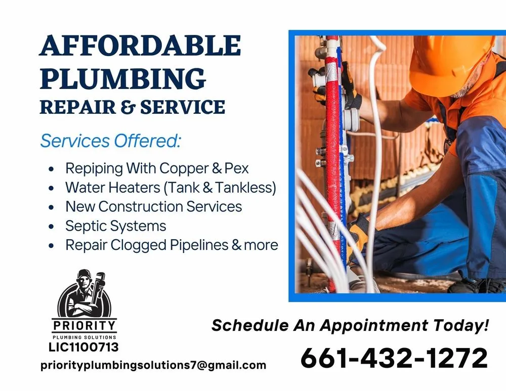 Slide of Priority Plumbing Solutions