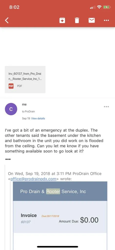 Slide of Pro Drain & Rooter Service