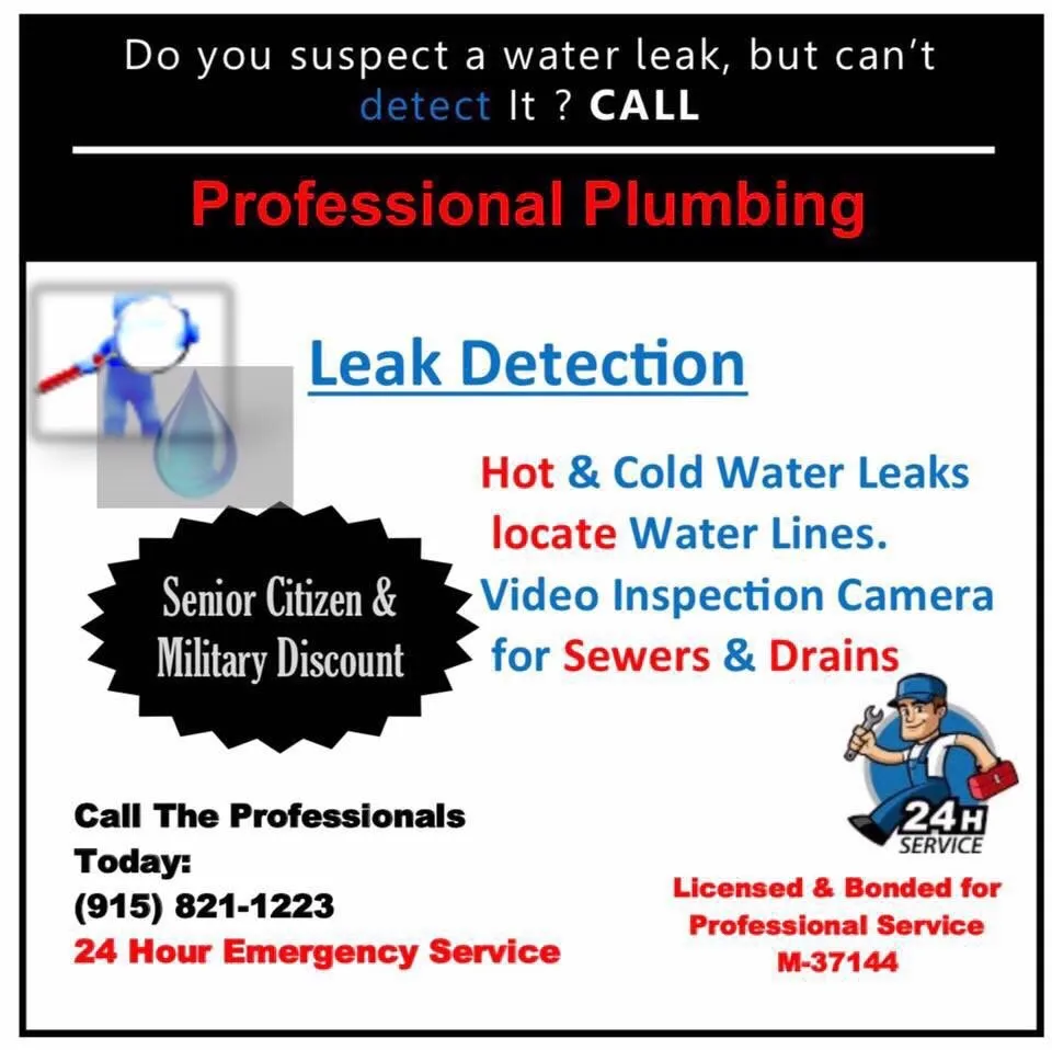 Trusted plumbing repair in El Paso, TX by Professional Plumbing
