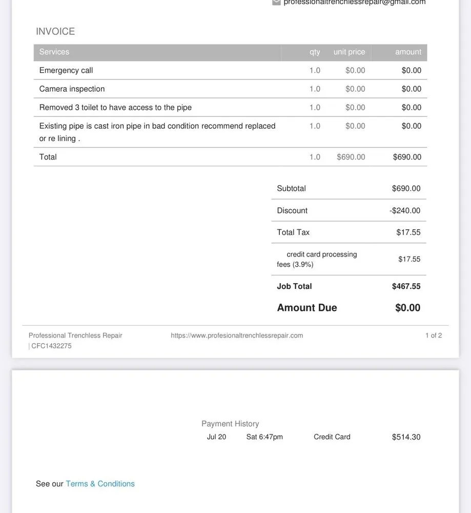 Slide of Professional Trenchless Repair