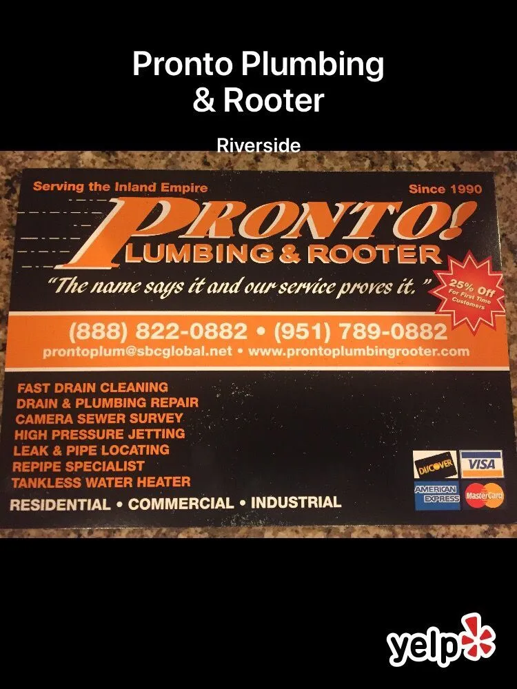 Slide of Pronto Plumbing & Rooter