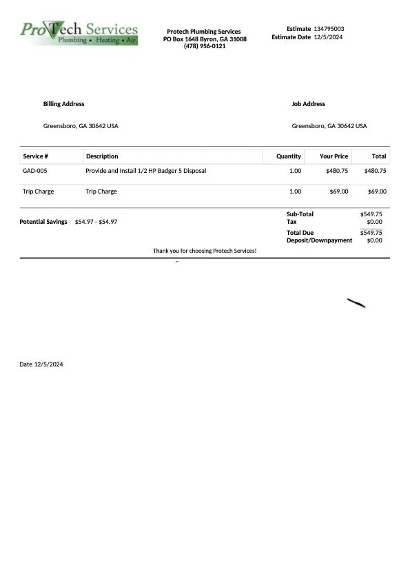 Slide of ProTech Services Plumbing, Heating & Air