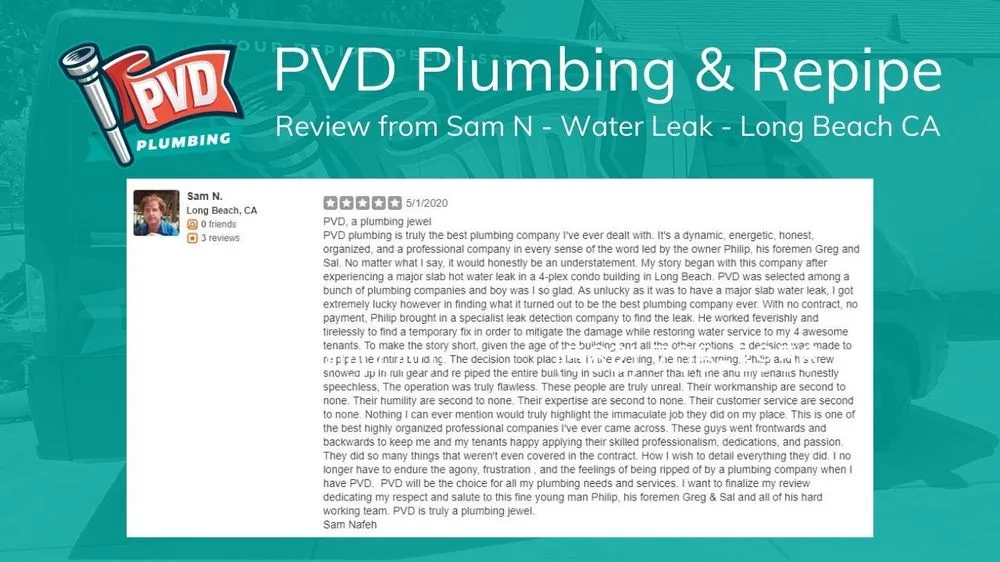 Slide of PVD Plumbing and Re-Pipe