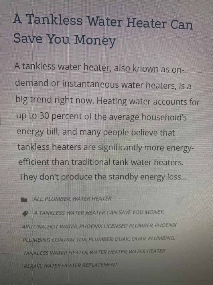 Slide of Quail Plumbing