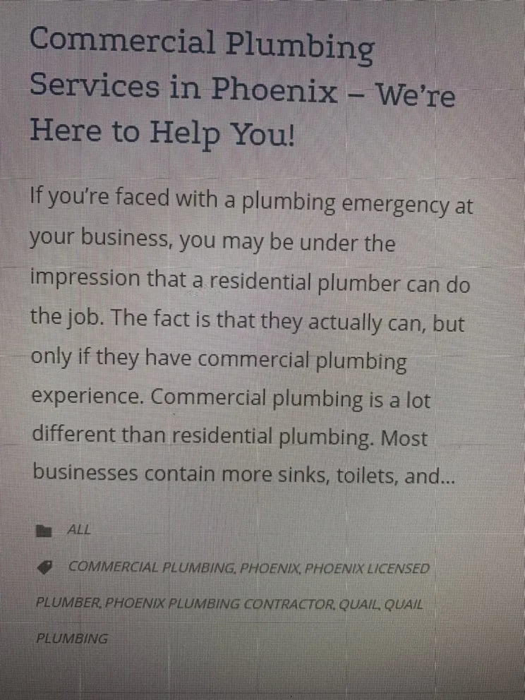 Slide of Quail Plumbing