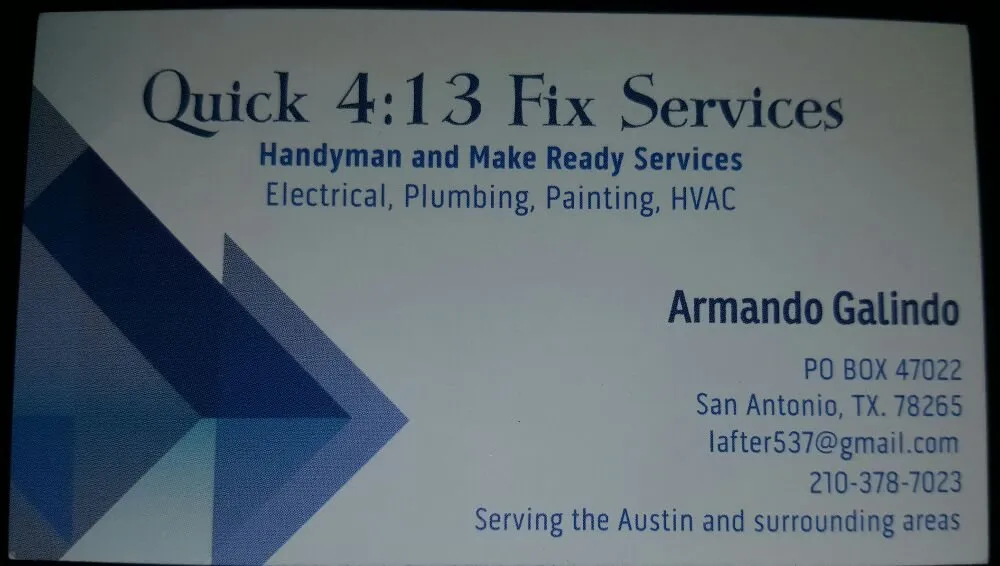 Slide of Quick 4:13 Fix Services