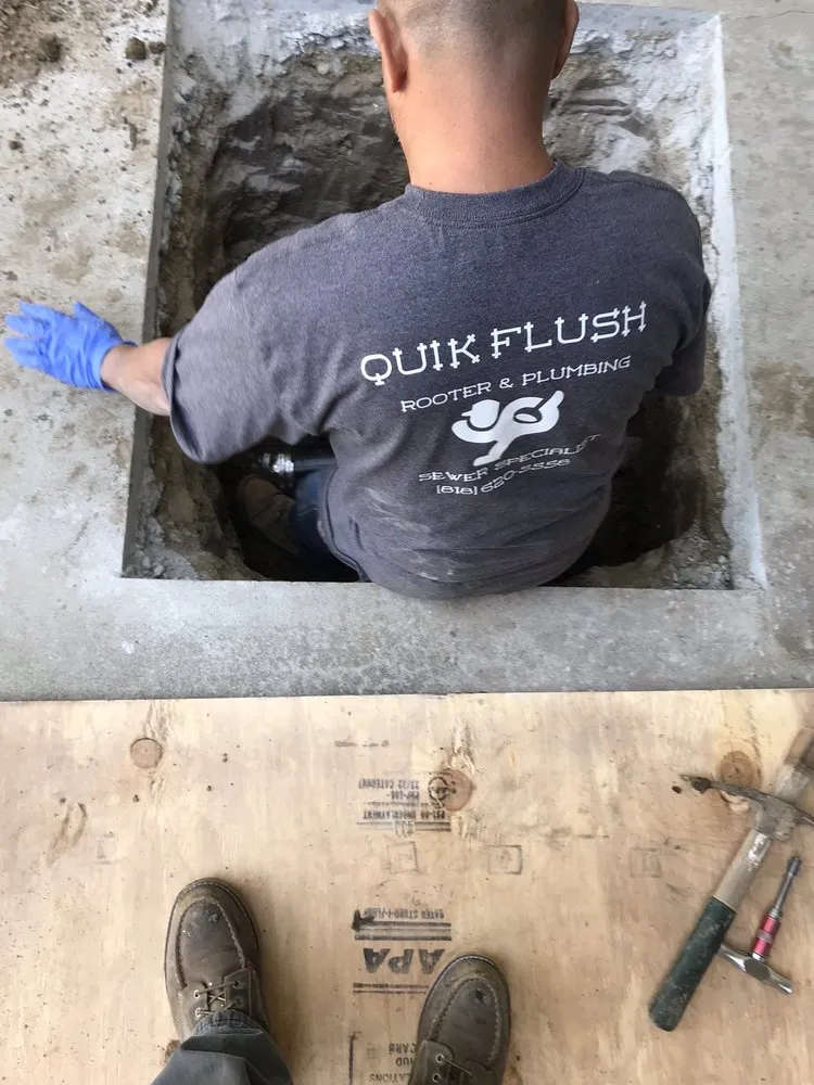 Slide of Quik flush rooter and plumbing