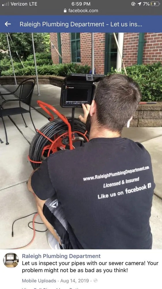 Slide of Raleigh Plumbing Department