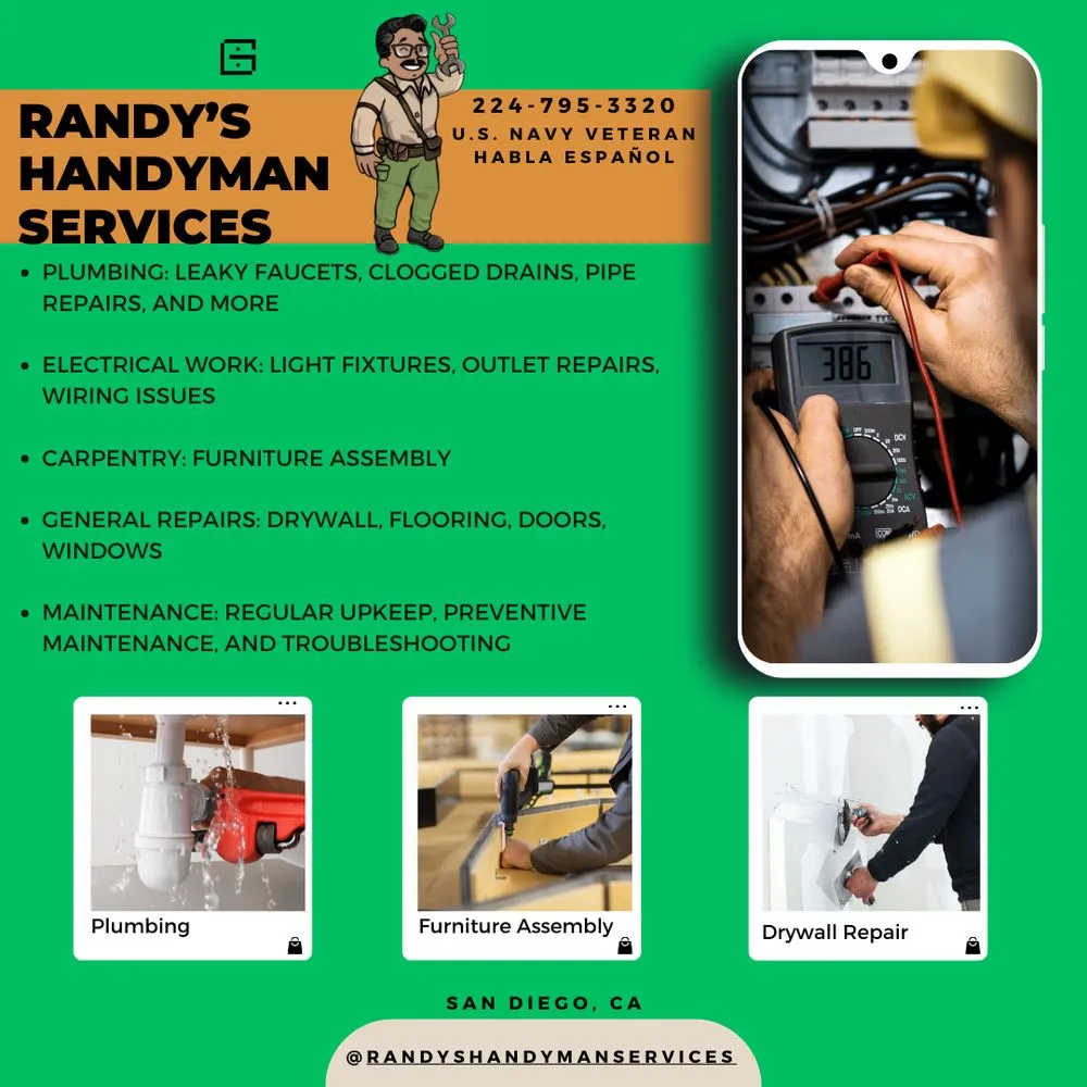 Trusted emergency plumbing for homes in San Diego, CA by Randy's Handyman Services