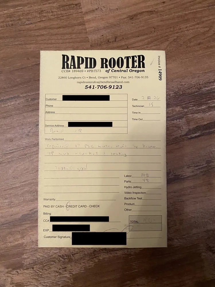 Slide of Rapid Rooter Of Central Oregon