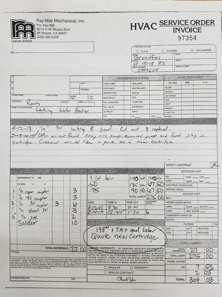 Professional plumbing repair experts serving Mount Shasta, CA - Ray-Mac Mechanical