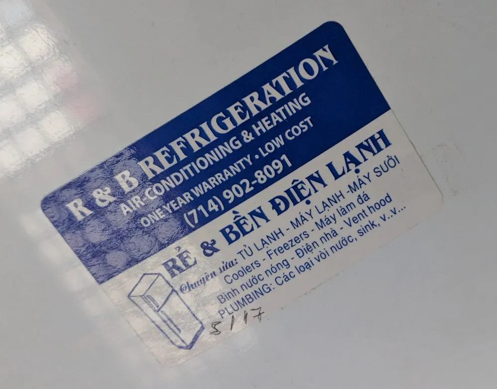 Slide of R&B Refridgeration