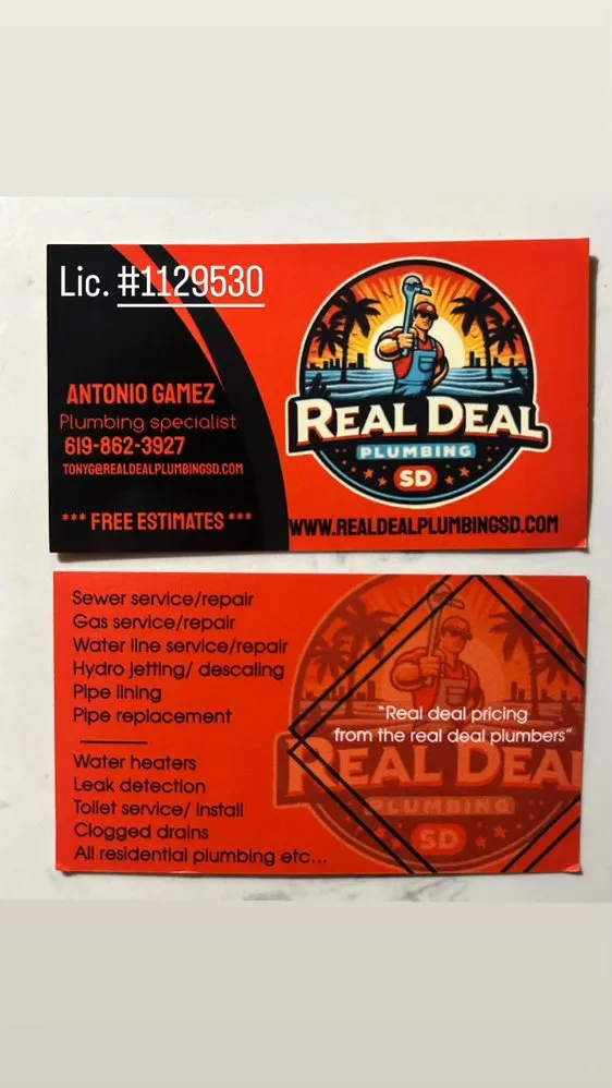 Slide of Real Deal Plumbing Sd