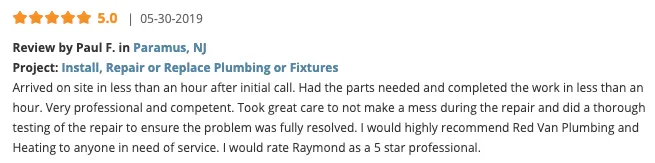 Slide of Red Van Plumbing & Heating