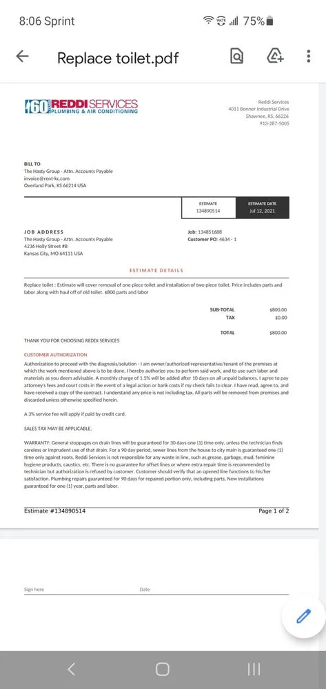 Slide of Reddi Services