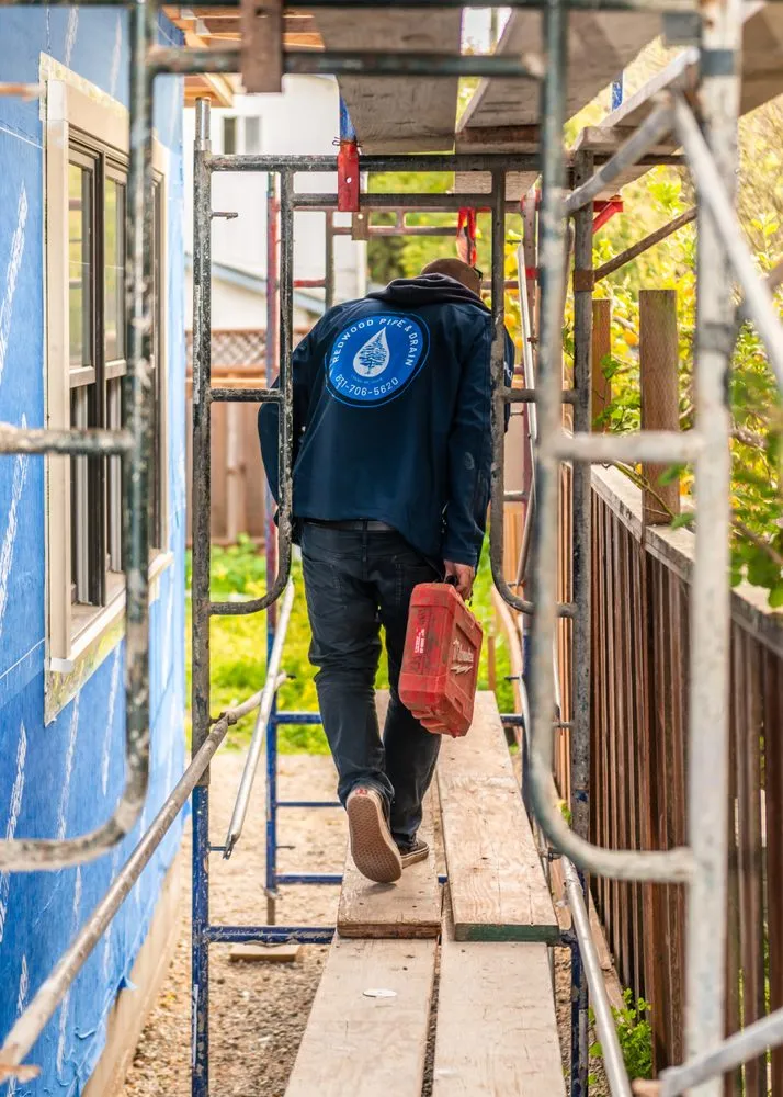 Slide of Redwood Pipe and Drain