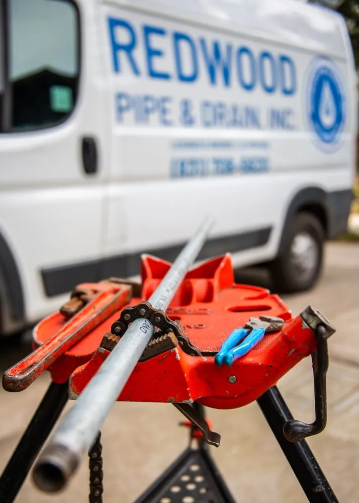 Slide of Redwood Pipe and Drain