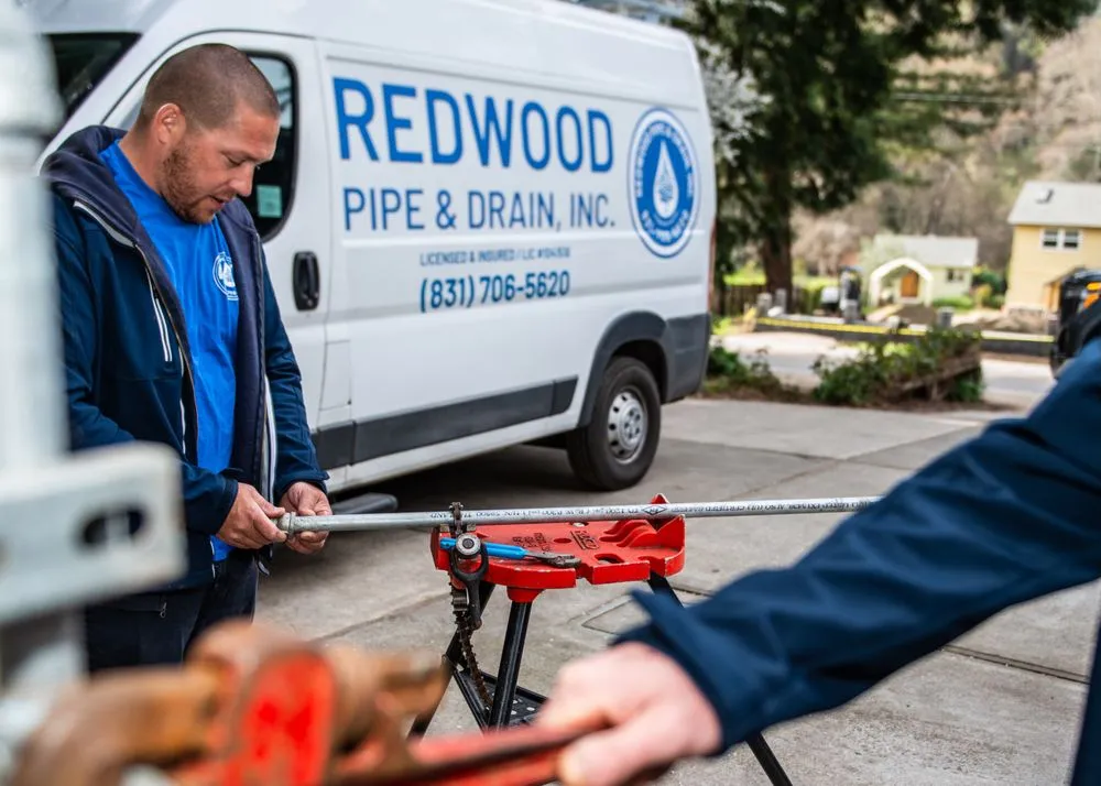 Slide of Redwood Pipe and Drain