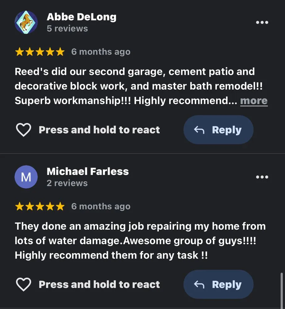 Slide of Reed's Remodeling