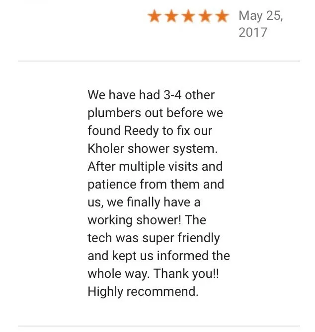 Slide of Reedy Plumbing