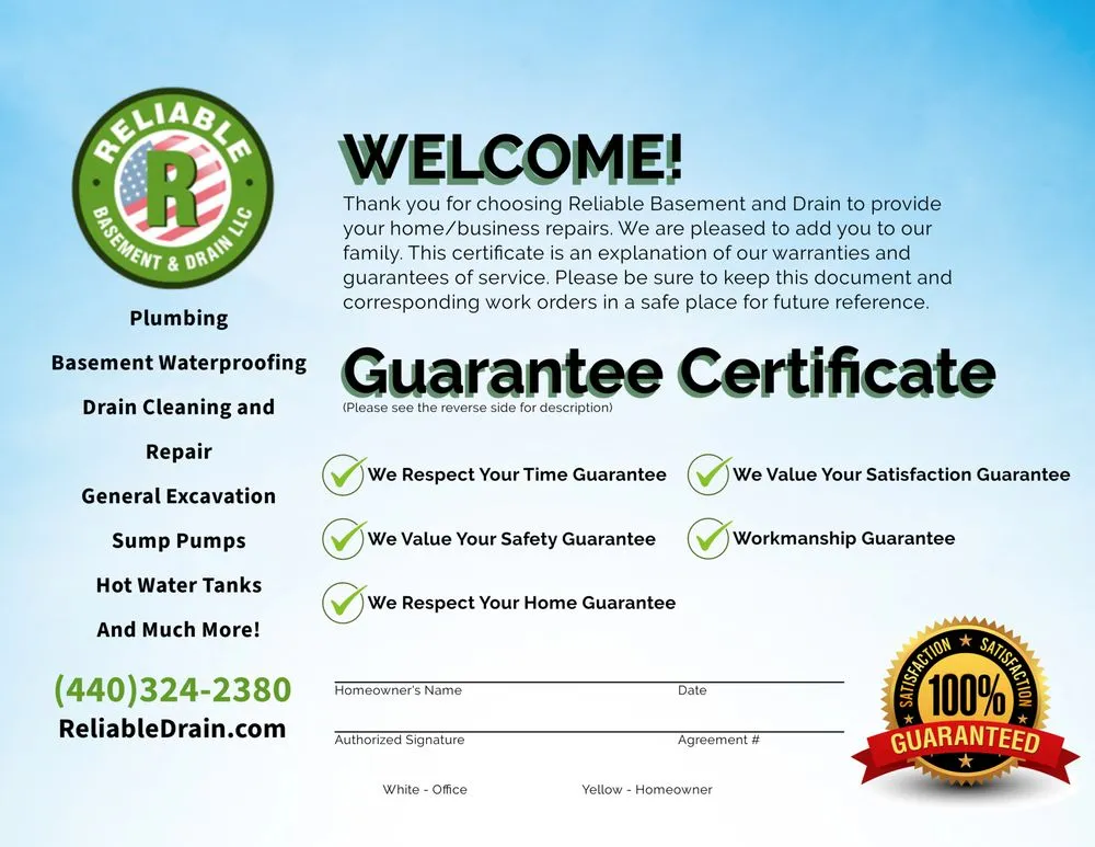 Slide of Reliable Basement and Drain