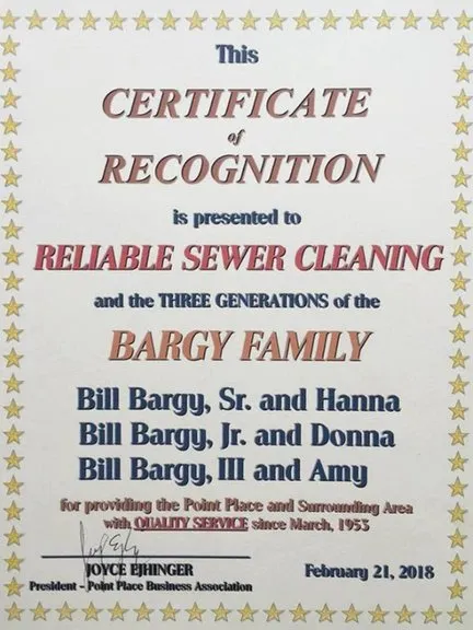 Slide of Reliable Sewer Cleaning