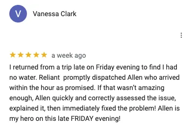 Slide of Reliant Plumbing