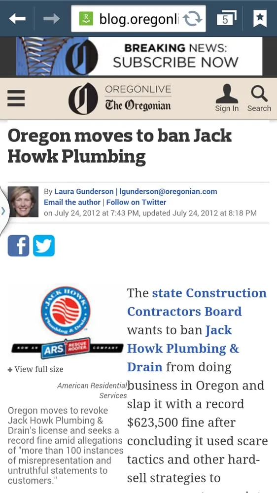 Slide of Rescue Rooter