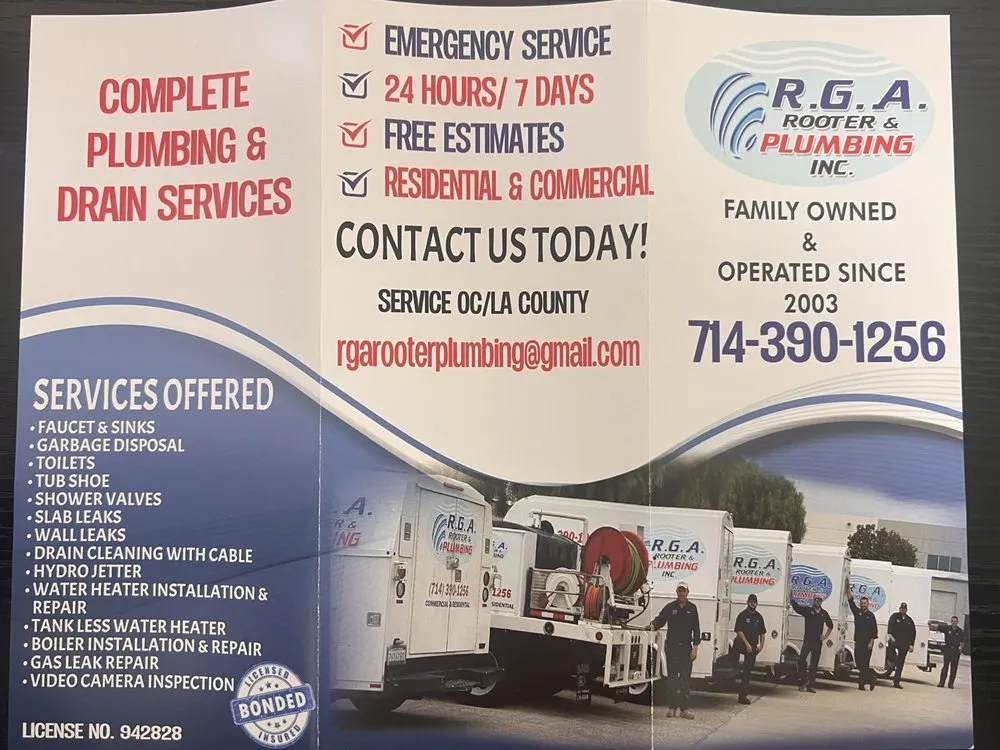 Slide of RGA Rooter & Plumbing