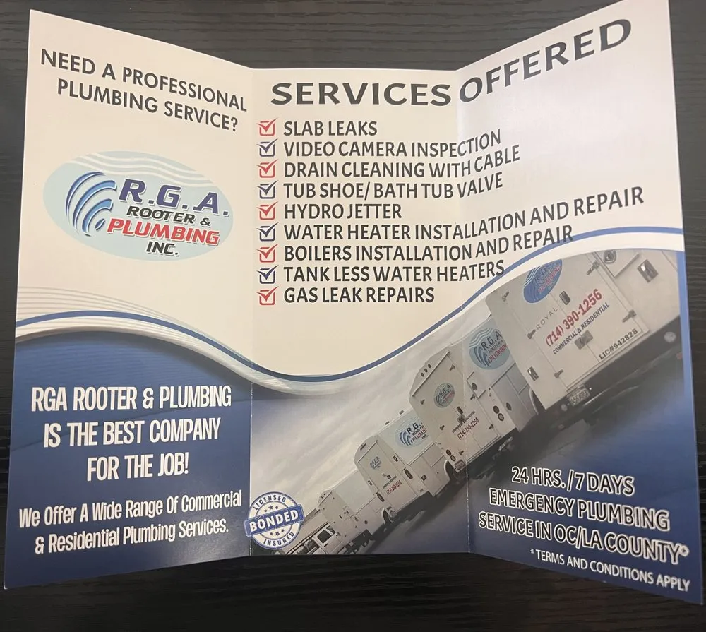 Slide of RGA Rooter & Plumbing