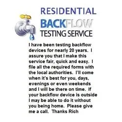 Slide of Rich's Backflow Testing For Less