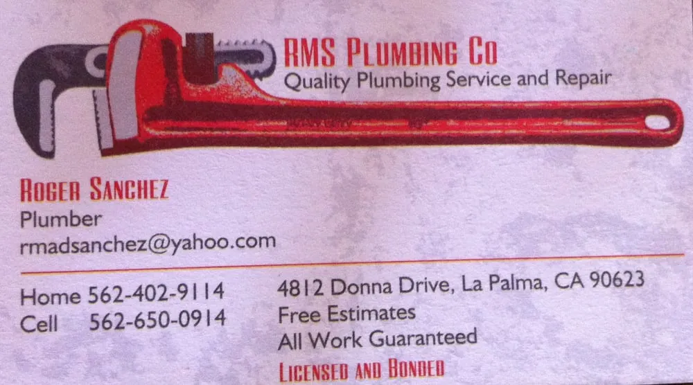 Slide of RMS Plumbing Co.