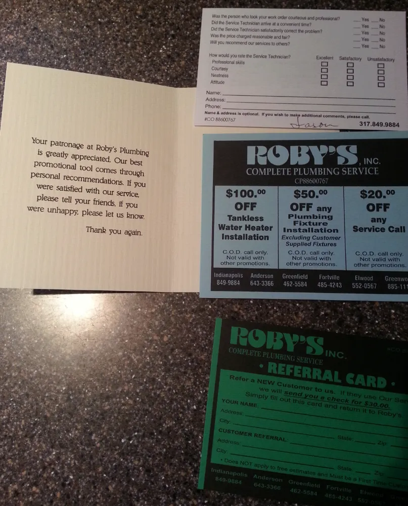 Slide of Roby's Plumbing