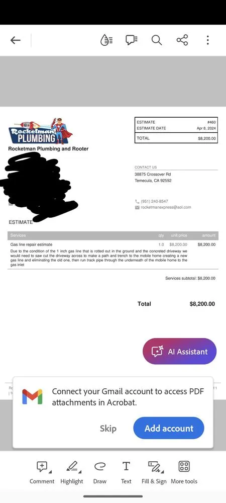 Slide of Rocketman Plumbing