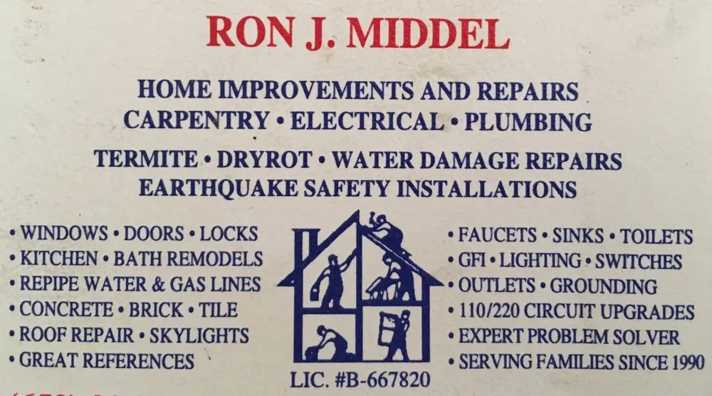 Slide of Ron J Middel, Home Improvements and Repairs
