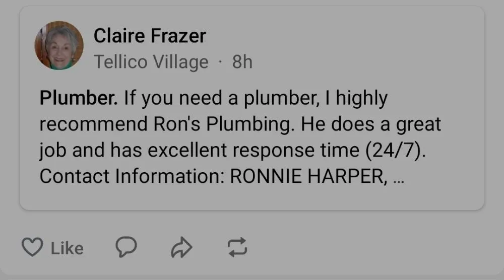 Slide of Ron's Plumbing Service