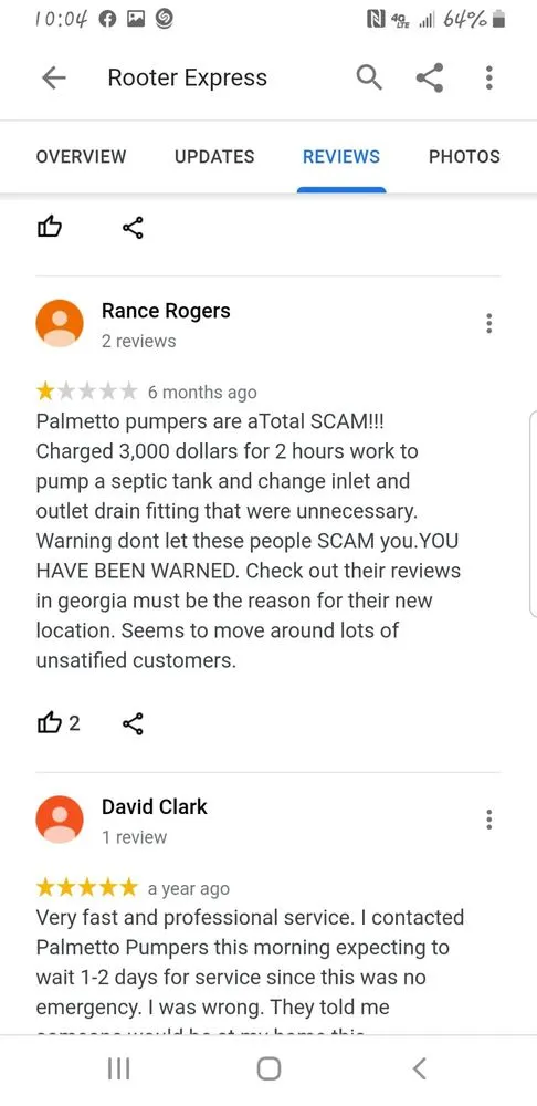 Slide of Rooter Express SC