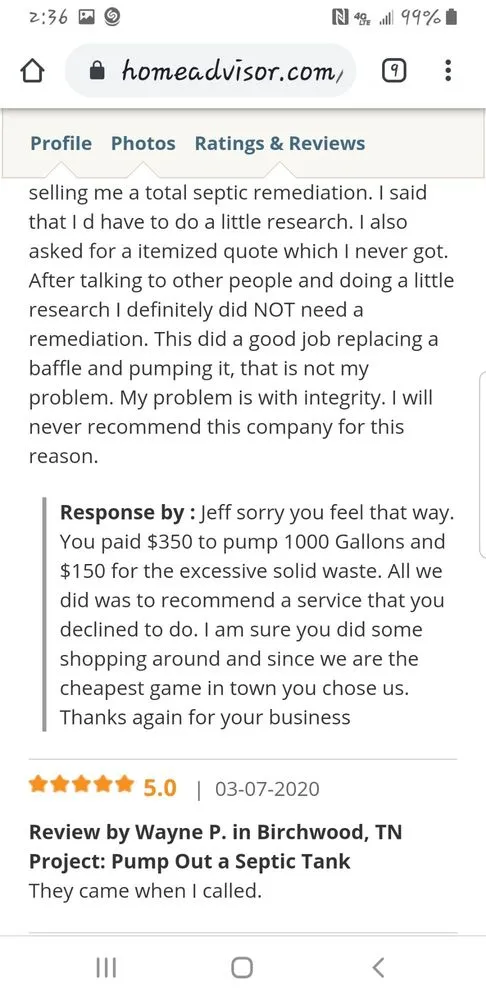 Slide of Rooter Express SC