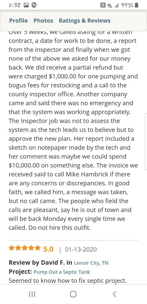 Slide of Rooter Express SC